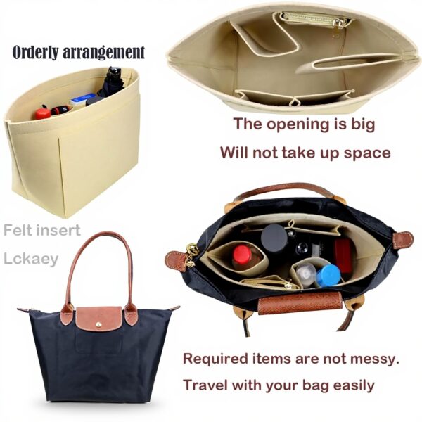 Organiseur sac Le Pliage feutre léger taille L kaki