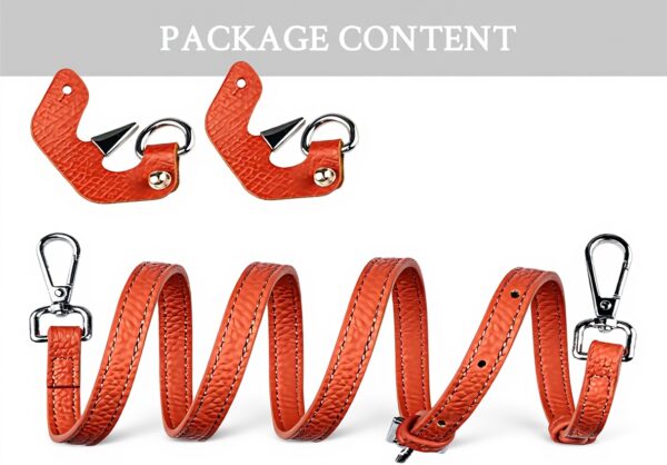 Sangle Longchamp Le Pliage Mini SOPROM cuir réglable orange