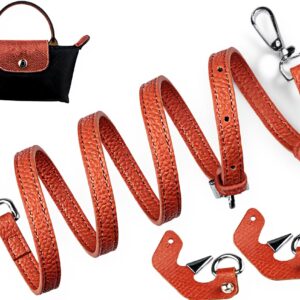 Sangle Longchamp Le Pliage Mini SOPROM cuir réglable orange