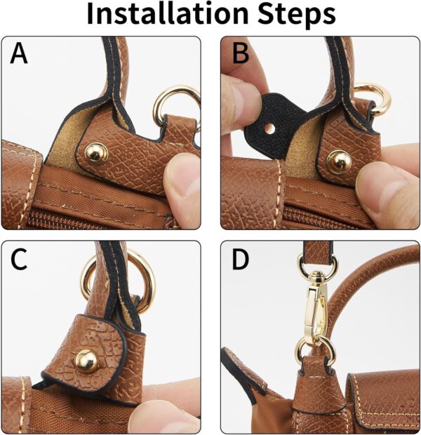 Sangle sac main Longchamp cuir réglable kit conversion-5