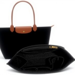 Organiseur sac Longchamp Le Pliage feutre noir rangement