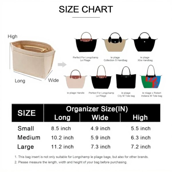 Organiseur sac Longchamp Le Pliage S feutre léger beige