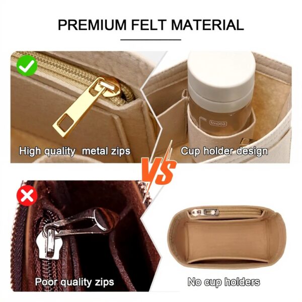 Organiseur sac Longchamp Le Pliage S feutre léger beige