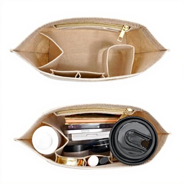 Organiseur sac Longchamp Le Pliage S feutre léger beige