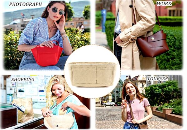 Organisateur sac Longchamp GMMG feutre poches multiples mini