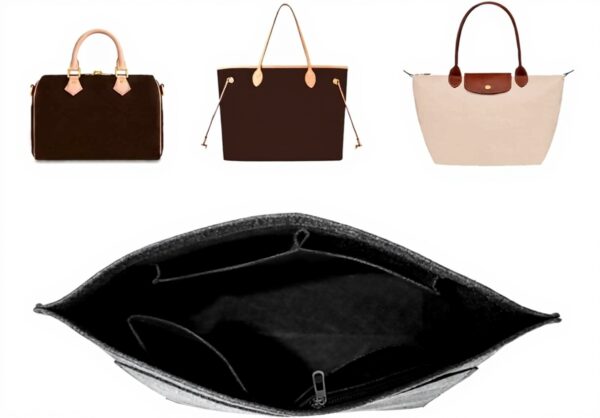 Organiseur sac Longchamp feutre multi-poches accessoire
