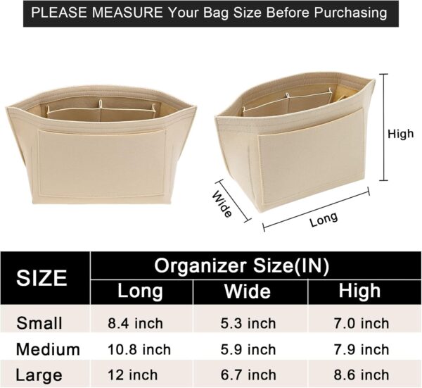 Organiseur sac Longchamp LOUKAYCCI feutre 8 compartiments-1