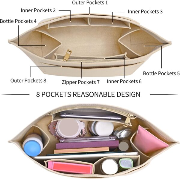 Organiseur sac Longchamp LOUKAYCCI feutre 8 compartiments-5
