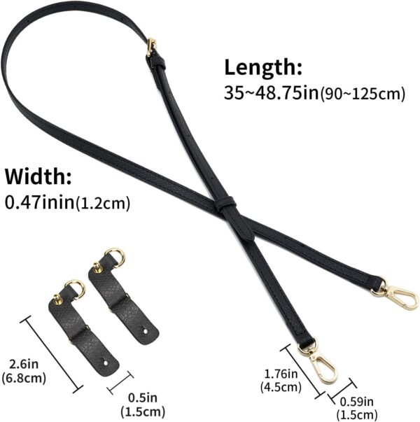 Bandouliere Sac a Main Cuir Réglable QIUTIMIY Noir-or-1