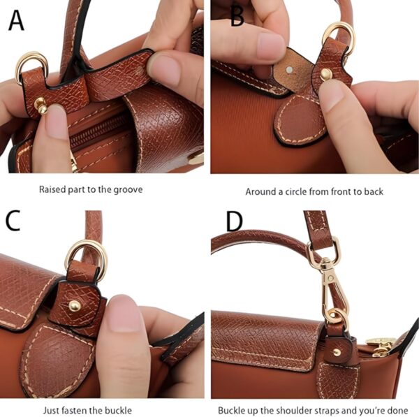 Bandouliere Sac a Main Cuir Réglable QIUTIMIY Noir-or-3