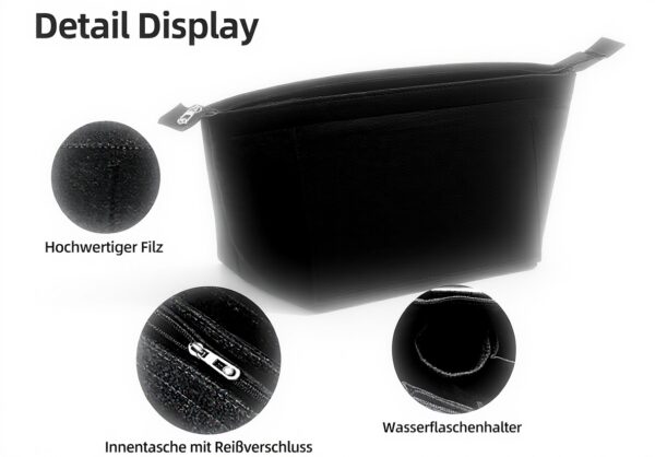 Organisateur sac à main UMLIPOT feutre noir taille M femmes