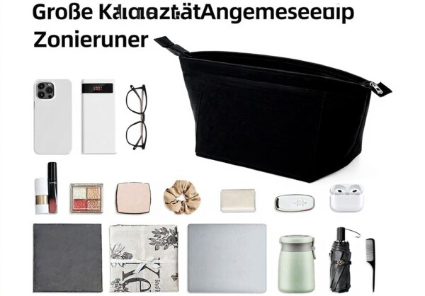 Organisateur sac à main UMLIPOT feutre noir taille M femmes