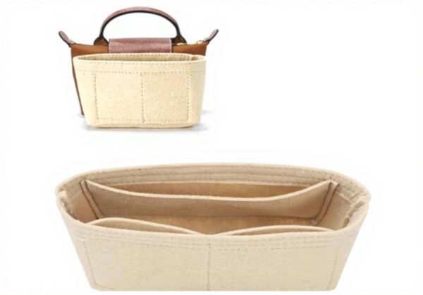 Organiseur de sac Amexo feutre beige pour Longchamp Mini