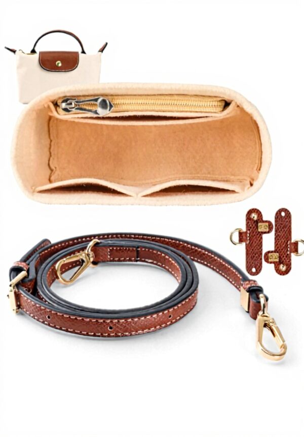 Organisateur Sac Longchamp Mini Bandoulière Réglable Cuir