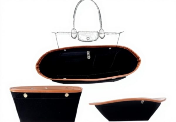 Organiseur de sac Longchamp feutre multipoches pliable noir