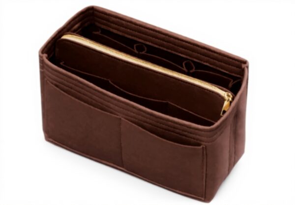Organiseur de sac DailyPlus feutre fermeture éclair marron