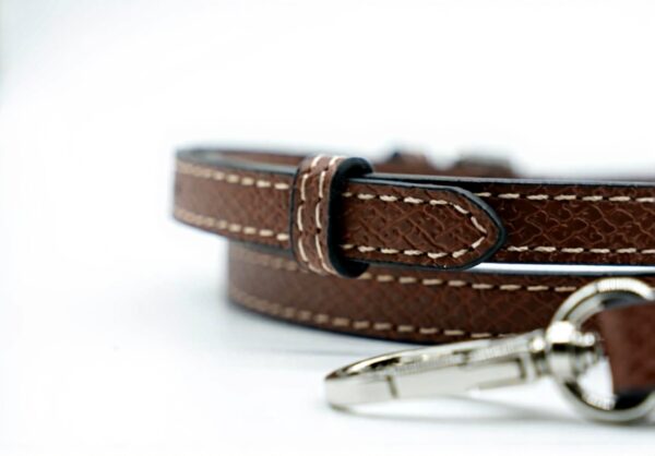 Bandeau cuir sac Longchamp DDuo réglable bleu femme