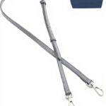 Bandeau cuir sac Longchamp DDuo réglable bleu femme