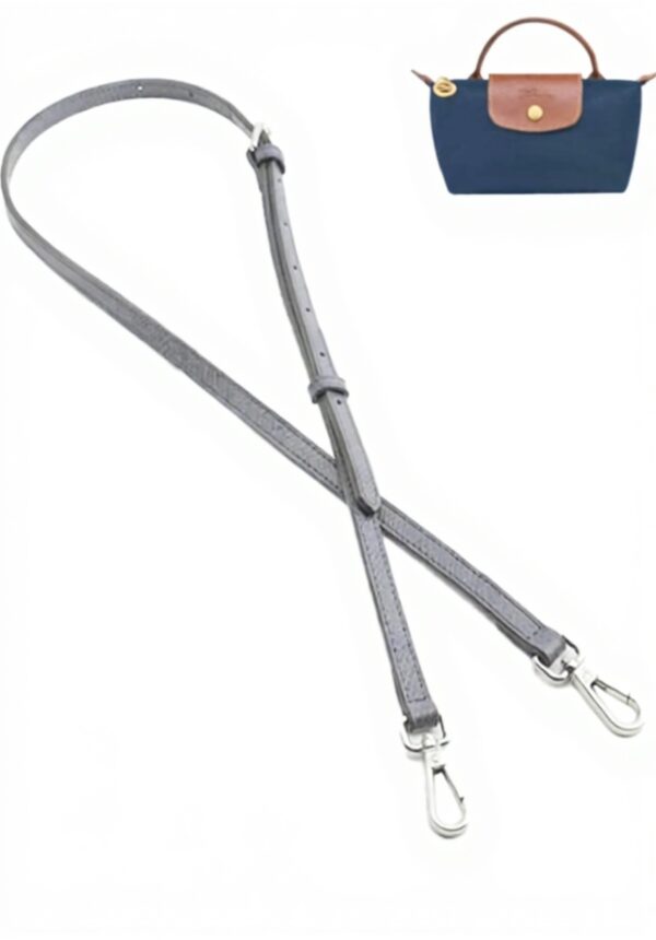 Bandeau cuir sac Longchamp DDuo réglable bleu femme