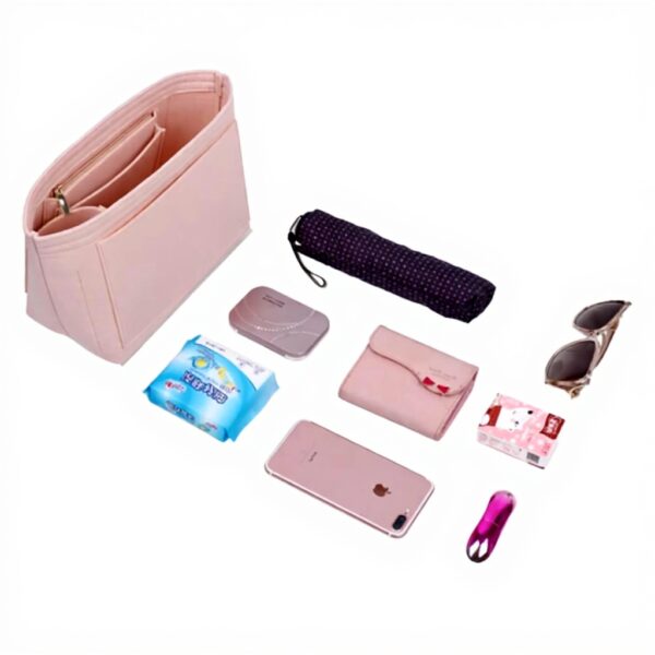 Organiseur de sac à main D.DUO feutre orange long poignée