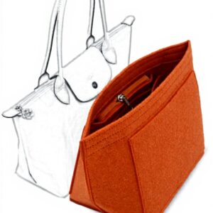 Organiseur de sac à main D.DUO feutre orange long poignée