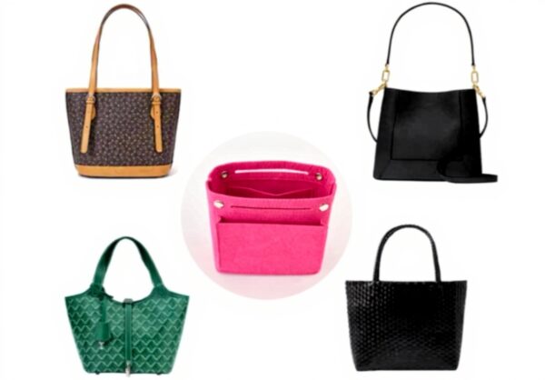 Organiseur sac à main feutre Mausouca Rose Rouge