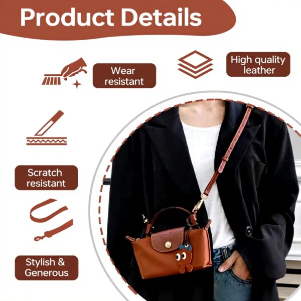 Sangle Longchamp Mini NVGVUP cuir réglable pour voyages