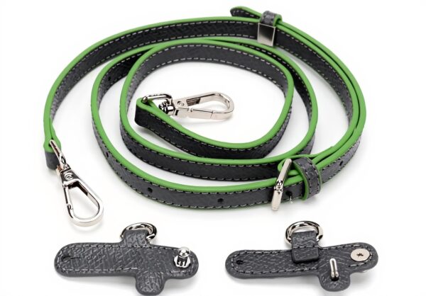 Sangle ZOLGINAH pour Mini Sac Longchamp Cuir Gris Graphite